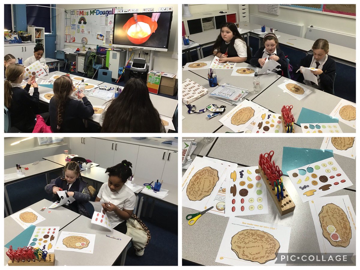 MRPAyear3a's tweet photo. #FrenchclubMRPA Some rumbling tummies this afternoon learning about Mardi Gras, watching crêpe recipe videos and creating our ideal crêpe with toppings 🥞 https://t.co/mZoPZuDaG0