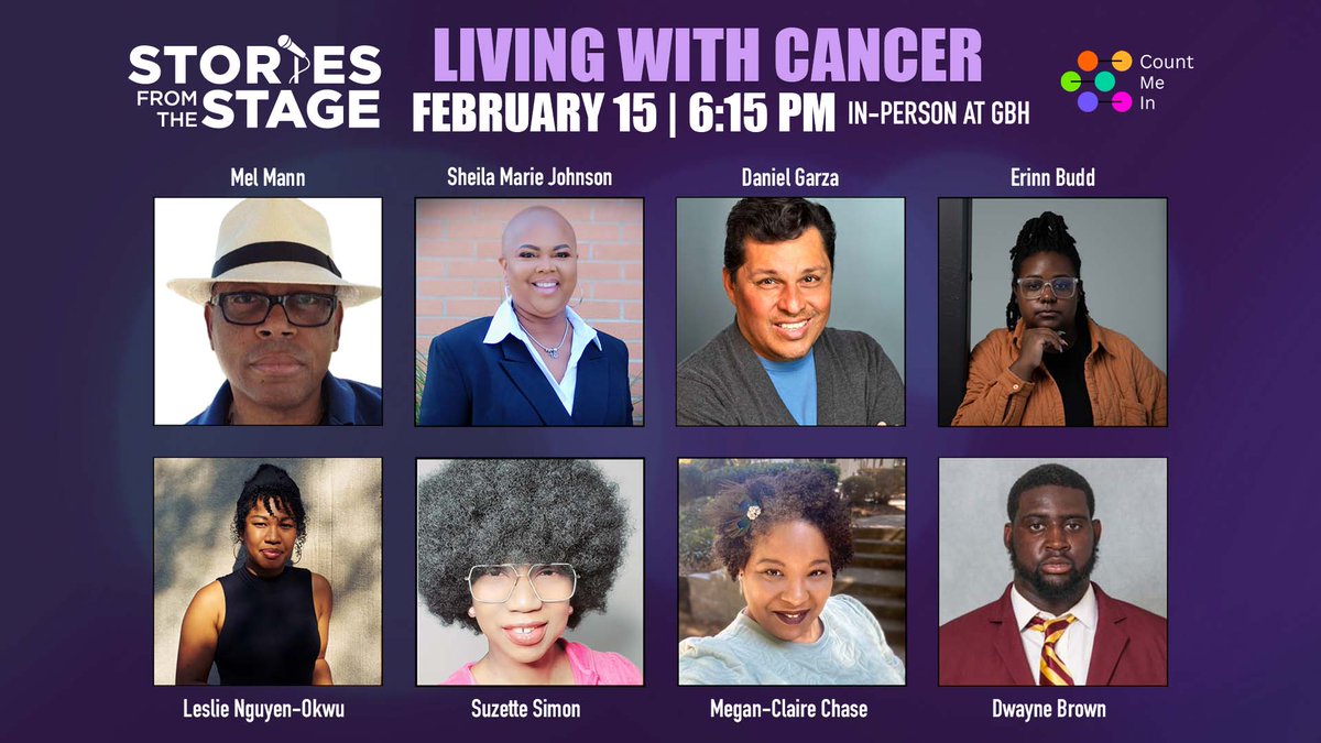 On Feb. 15 several CMI participants from across the US are coming to #Boston to share their cancer experiences through a special episode of @GBH's #StoriesfromtheStage series. If you are in the #Massachusetts area, we would love for you to be in the live studio audience with us!