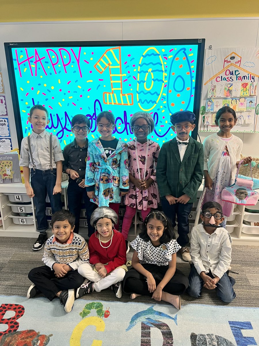 Happy 100th day of school from the grandmas and grandpas of G1B👵🏼👴🏼