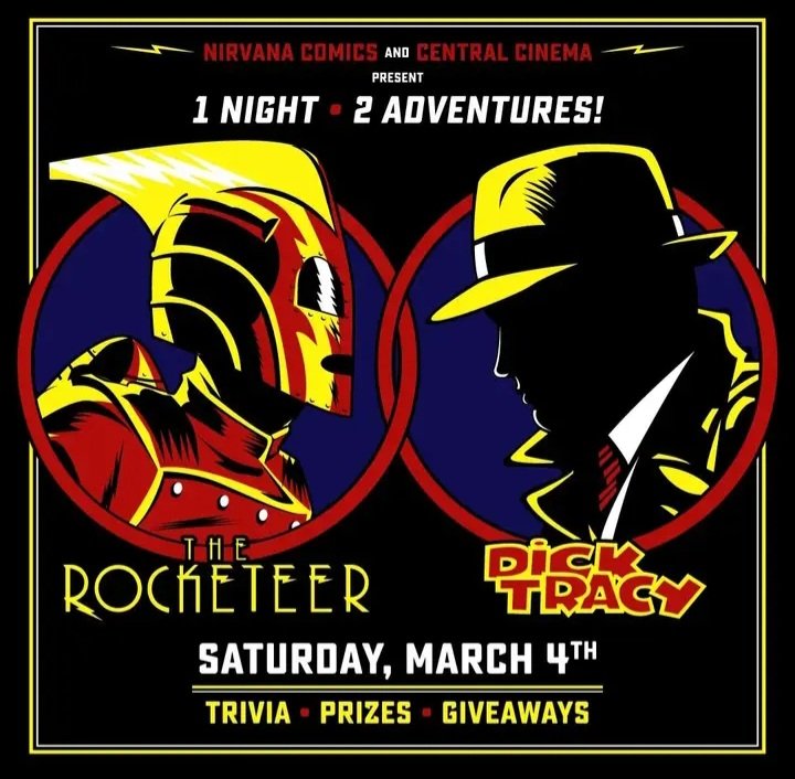 CALLING ALL TENNESSEE CRIMESTOPPERS! 
#DickTracy is hitting the big screen in a double feature with #TheRocketeer! Central Cinema in Knoxville is hosting the event on Saturday, March 4th. It will definitely be an awesome experience you can't miss! Over & out!