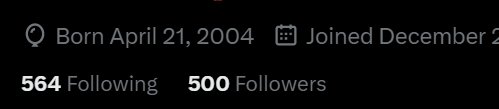 To be honest I never thought I would reach 500 followers, I only joined twitter to make friends within the same community and I would have to say I have successfully done that. It means a lot to me and I thank you all so much! I love you all ♥️