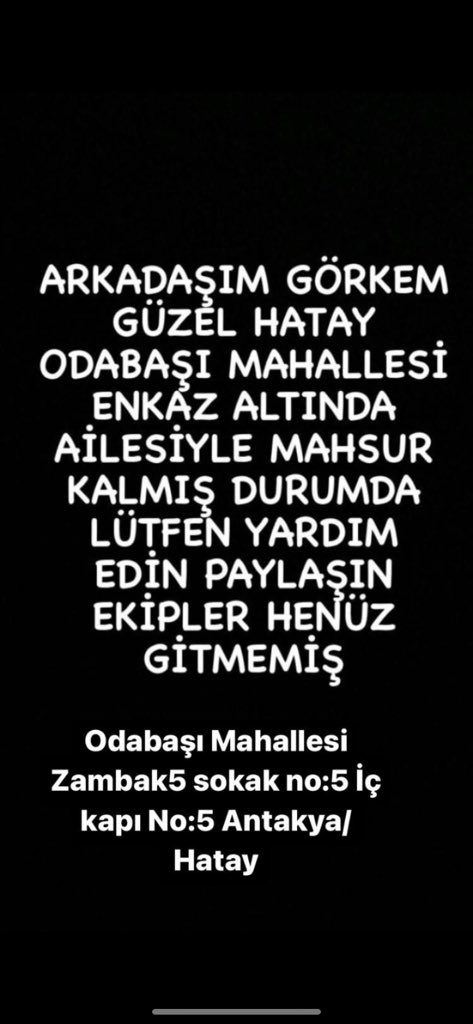 comupsyt's tweet photo. @AFADBaskanlik @haluklevent @OguzhanUgur @HatayValiligi @HatayBSB @ahbap https://t.co/yn8Qzbwnd7