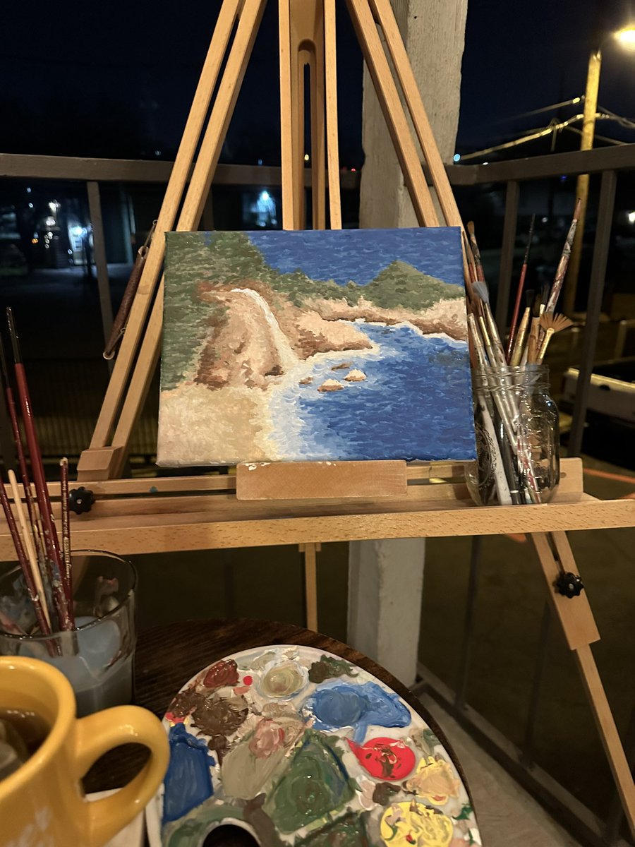 GMLepore's tweet photo. This is turning out pretty well. #bigsure #creativeinnovationsart #art #acrylic #acryliconcanvas https://t.co/WGsGnrqglq