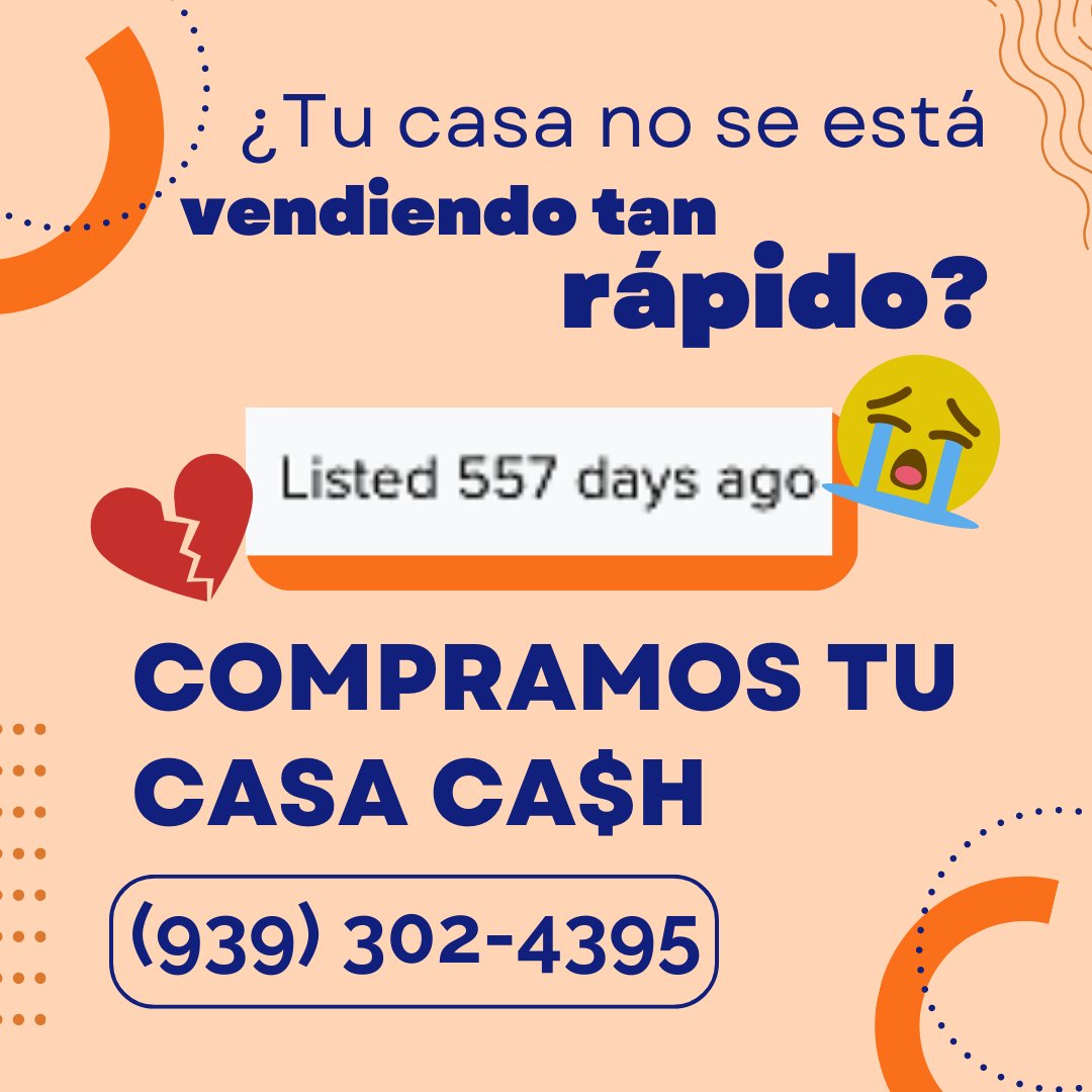 SunBrightPR's tweet photo. Pusiste tu casa en venta y esto pasó. Nada. "Es que necesita muchas reparaciones..." "Es que es mucho trabajo..." 

Recibe oferta justa en 24 hrs. ¡Llama! (939) 302-4395. 

#SunBrightProperties #CompramosCasas #BienesRaíces #CompramosCasasCash #CompramosCasasEnApuros #PuertoRico https://t.co/kMZxb1bRQy