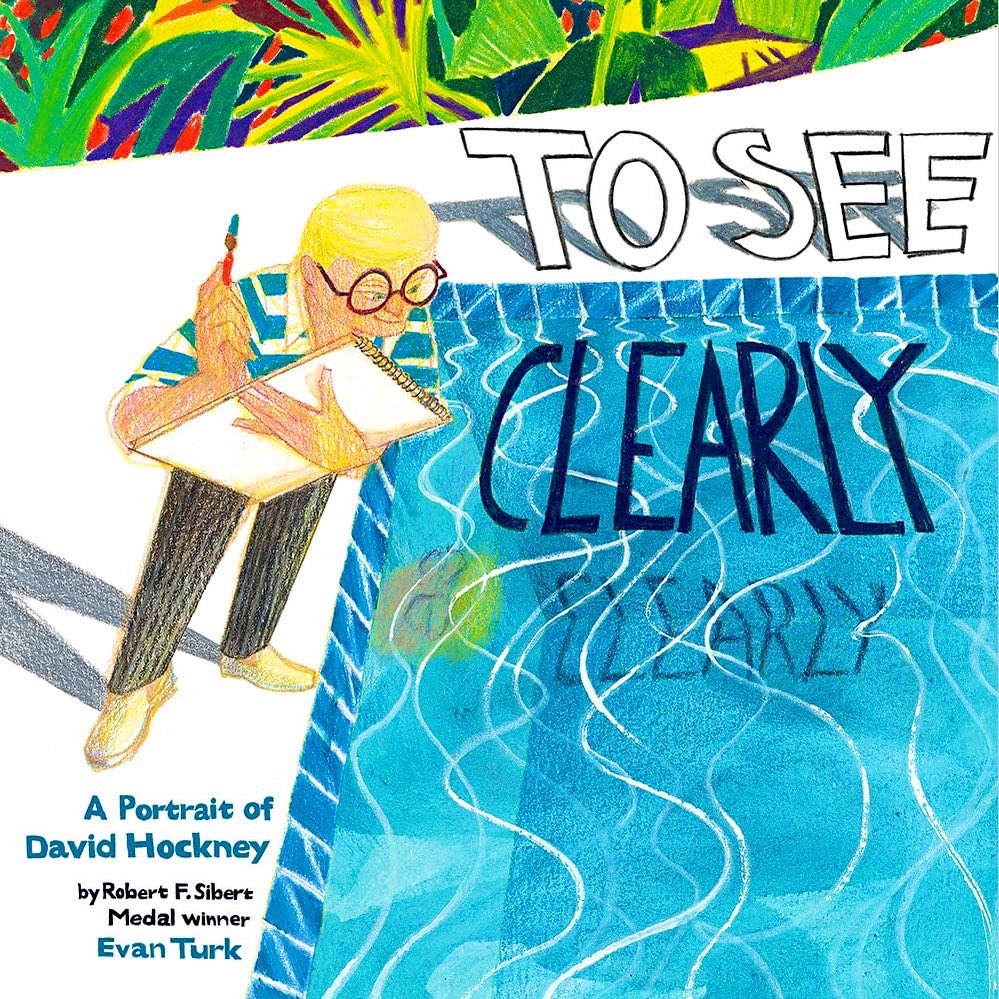 ✨#CoverReveal✨ for my upcoming book ‘To See Clearly: A Portrait of David Hockney’, a picture book biography of one of my biggest inspirations!! Coming September 19 from @abramskids and available for preorder now! Can’t wait to share it with you! #kidlitart #davidhockney