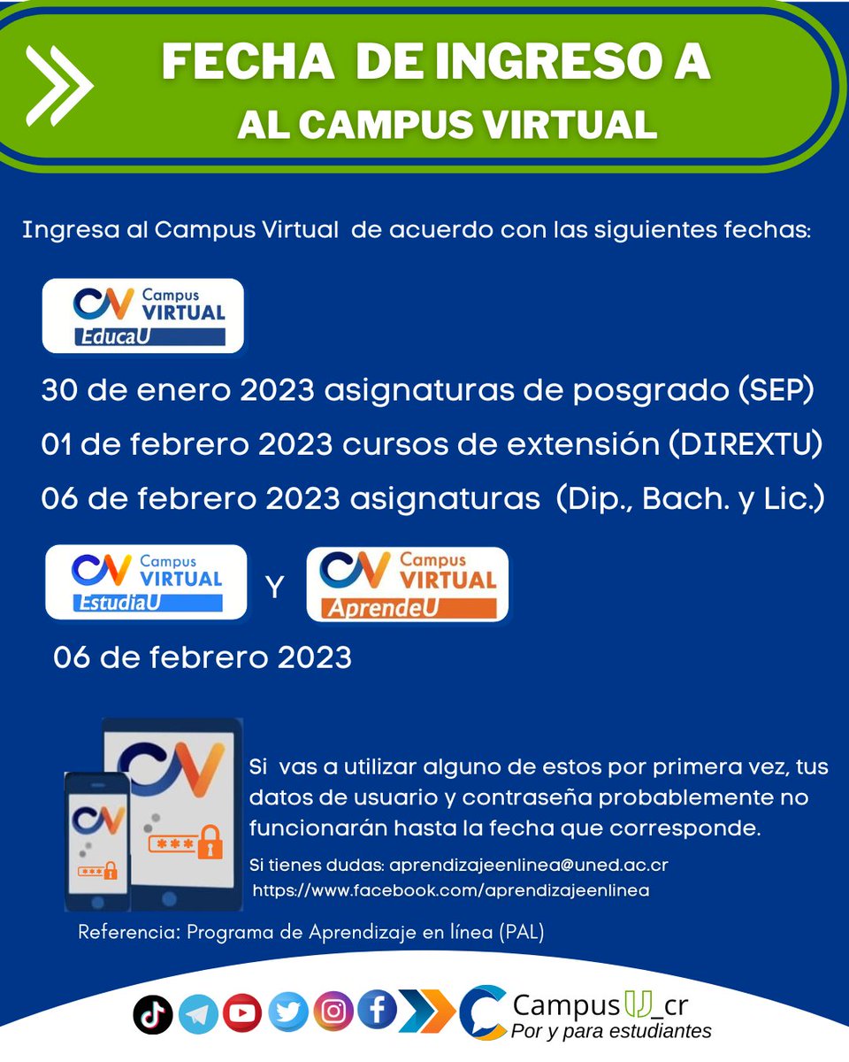 CampusU_cr's tweet photo. ¿Ya entraste a los  Campus virtuales? Sino revisa la orientación académica de cada asignatura las encuentras en el entorno estudiantil en dónde indica 👉Mis asignaturas  y te  aparecen las asignaturas que matriculaste y dar clic en cada asignatura:  orientación académica https://t.co/eSsWSz9qV8
