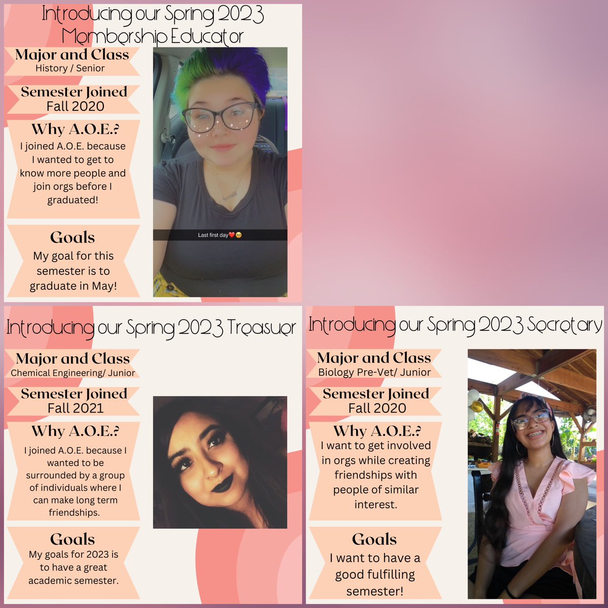 Meet our Spring 2023 Exec Board💙💙

#gogreek #lamaruniversity #lamar2025 #lamar2026 #lu25 #lu26 #lu24 #alphaomegaepsilon