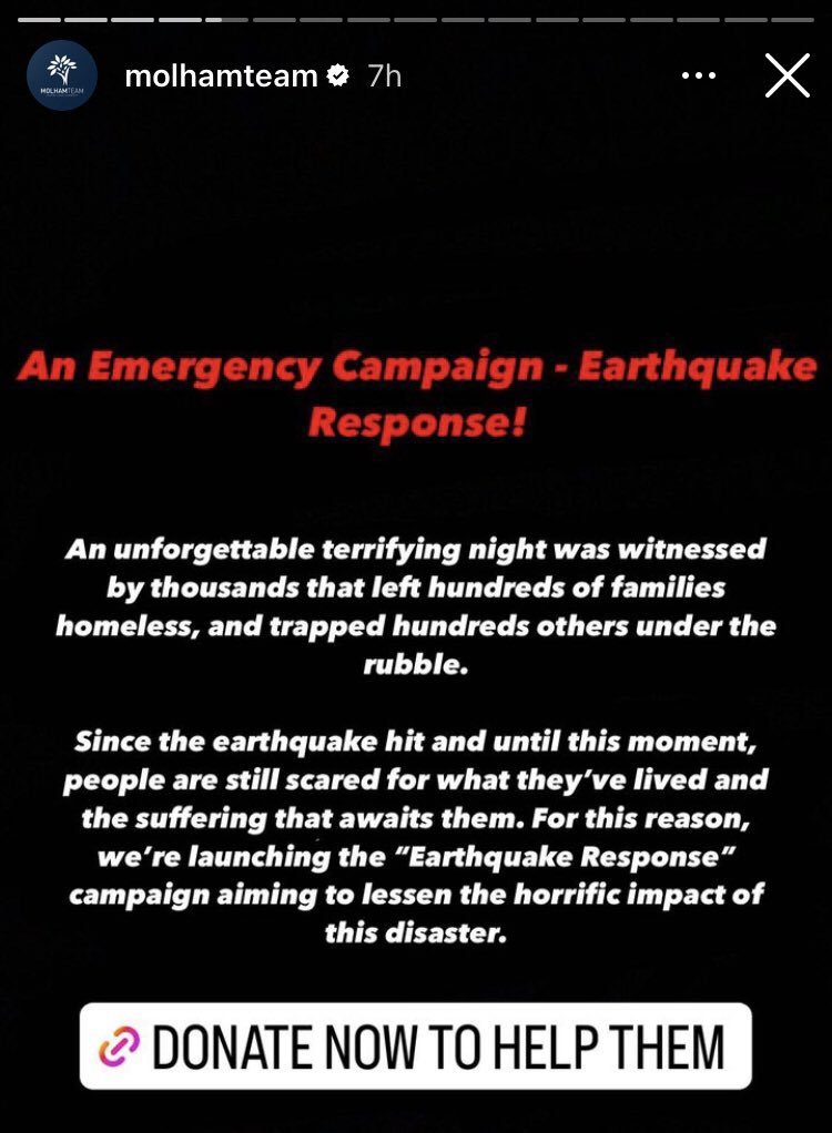 130613fate's tweet image. Please spread. People in Turkey are in immediate need of help due to the devastating earthquake. Every penny counts. 

Donate here: molhamteam.com/en/campaigns/4…