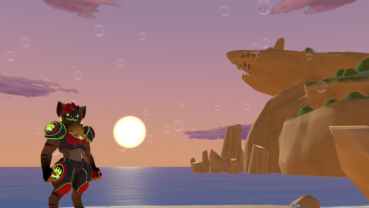 I should post pics of my protogen texture shouldnt I. I'll use the ones from the sharpedo bluff world I was at the other day, that was neat. the base model is that #BZProtogenkit from that one @triwavebz post
