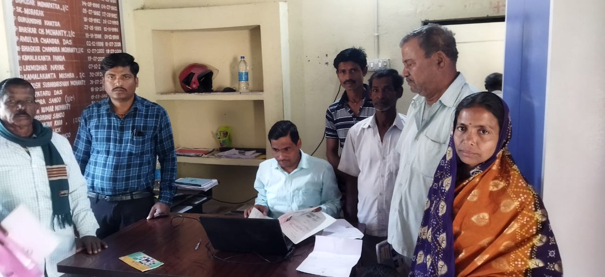 Hearing of contested mutation cases by R.I sabrang at R.I office under Bhadrak Tahasil..