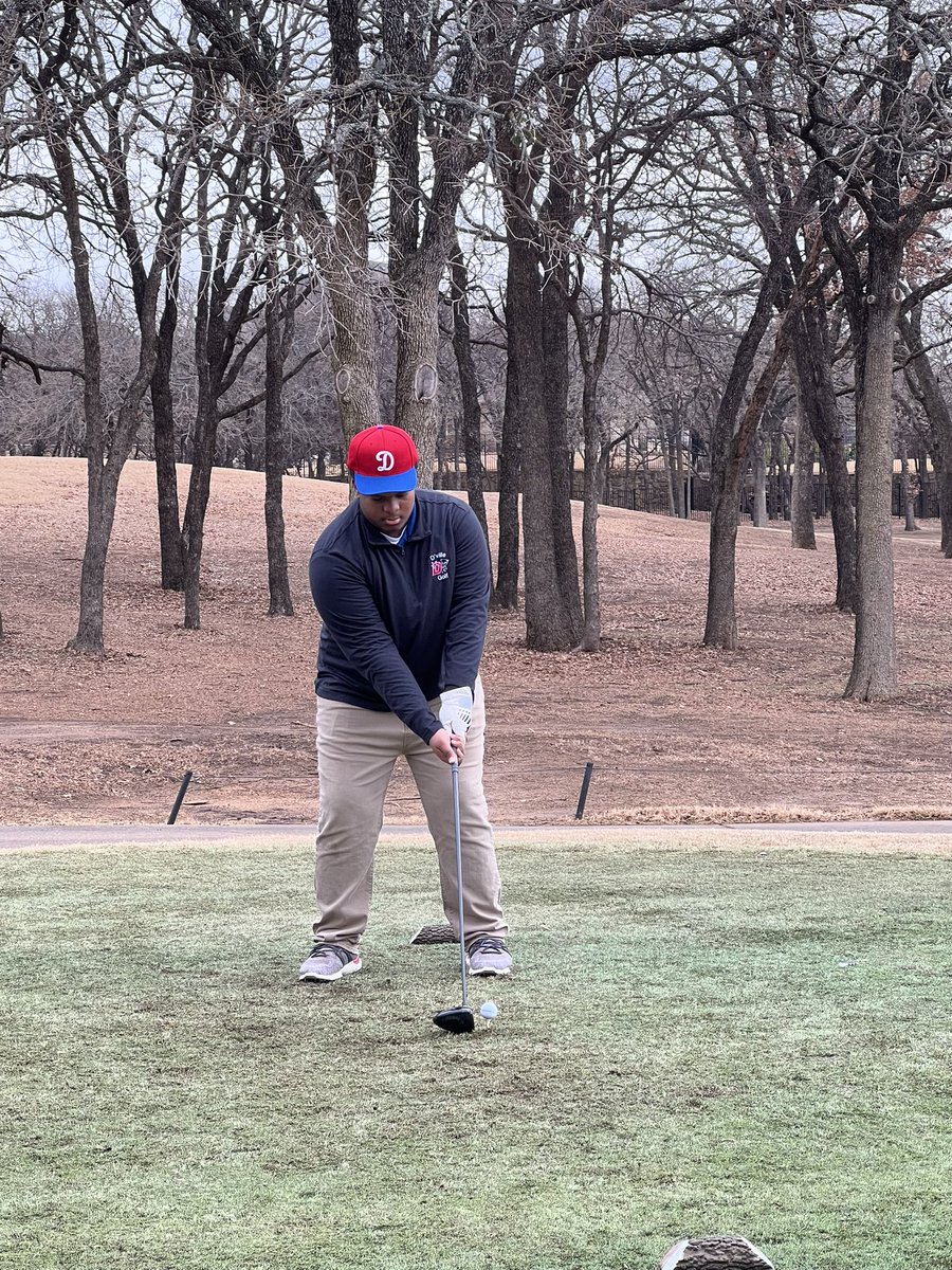 DvilleGolf's tweet photo. Elijah Lane and Landon Mosley representing Duncanville High School as they start their Spring Season today playing in the Byron Nelson Invitational at Trophy Club Country Club.  Let’s go D’Ville. https://t.co/yQ0xfG3bcO
