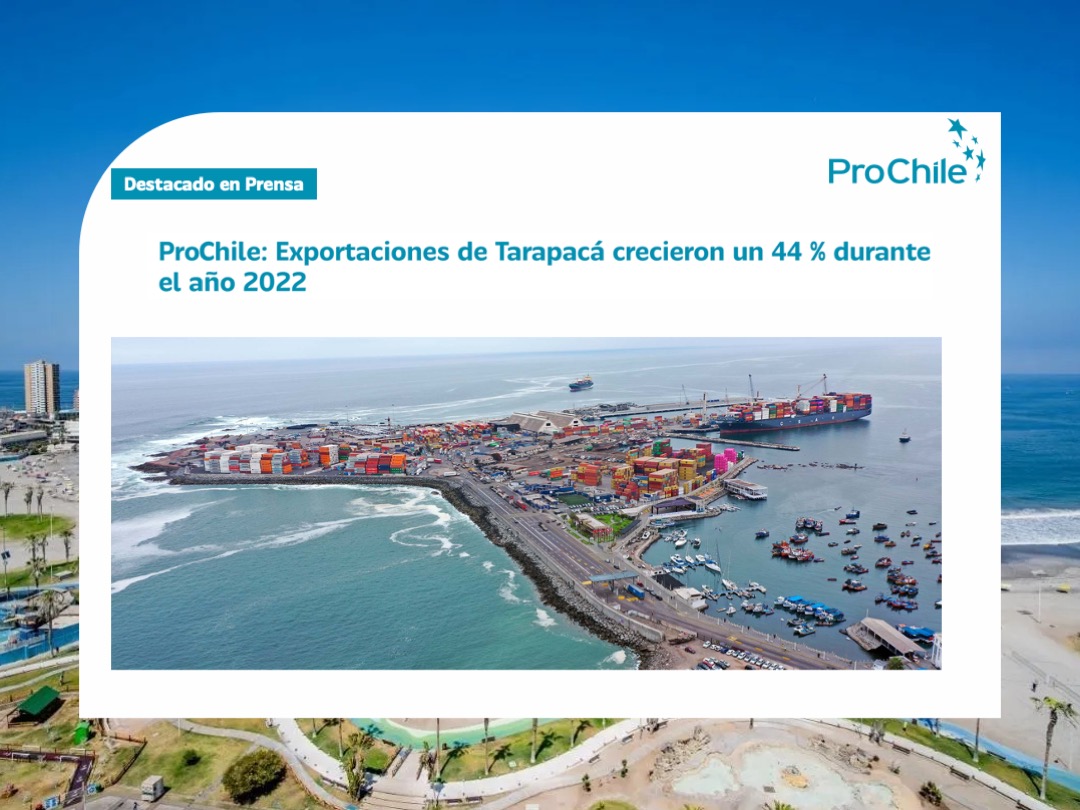 ProChile's tweet photo. Tenemos una gran noticia para comenzar la semana. La región de Tarapacá cerró el 2022 con excelentes cifras de exportaciones. Conoce los productos destacados y mercados destino acá https://t.co/GwPsnnC9yu 🇨🇱💪🏼 https://t.co/nIRCgxyOfP