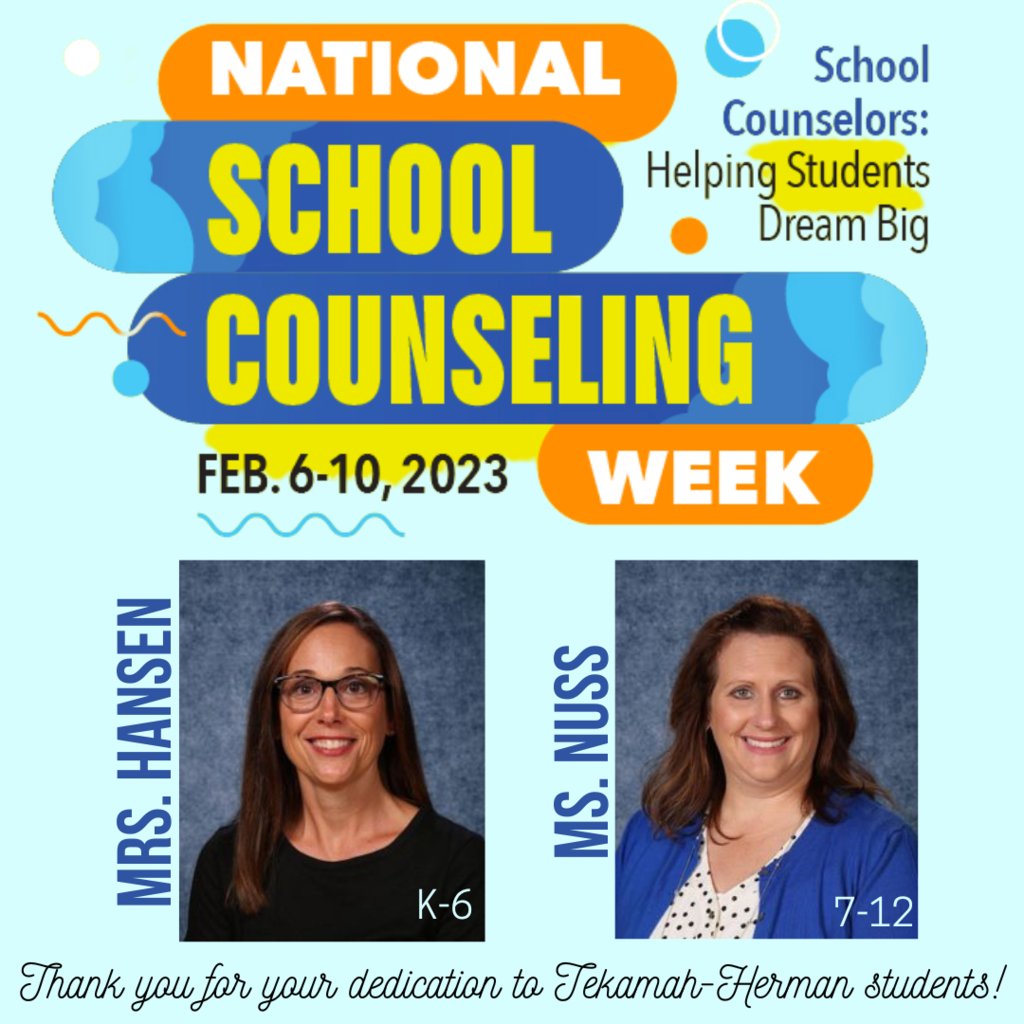 Happy National School Counseling Week to our school counselors, Mrs. Jodi Hansen &amp; Ms. Nishja Nuss! We recognize and appreciate their impact in helping students achieve success, plan for careers, and enhance social and emotional well-being. Thank you for empowering our students!
