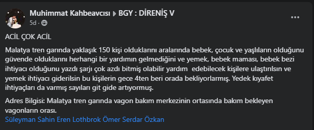 bgyetherr's tweet photo. Malatya tren garında 150 kişi var ve yardım gelmemiş!

#deprem https://t.co/vLrIblPEEc