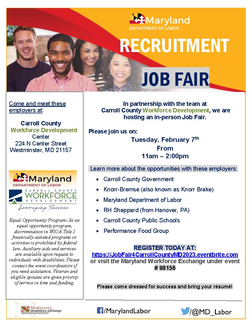 Carroll County Workforce Development on Twitter "Here is the updated