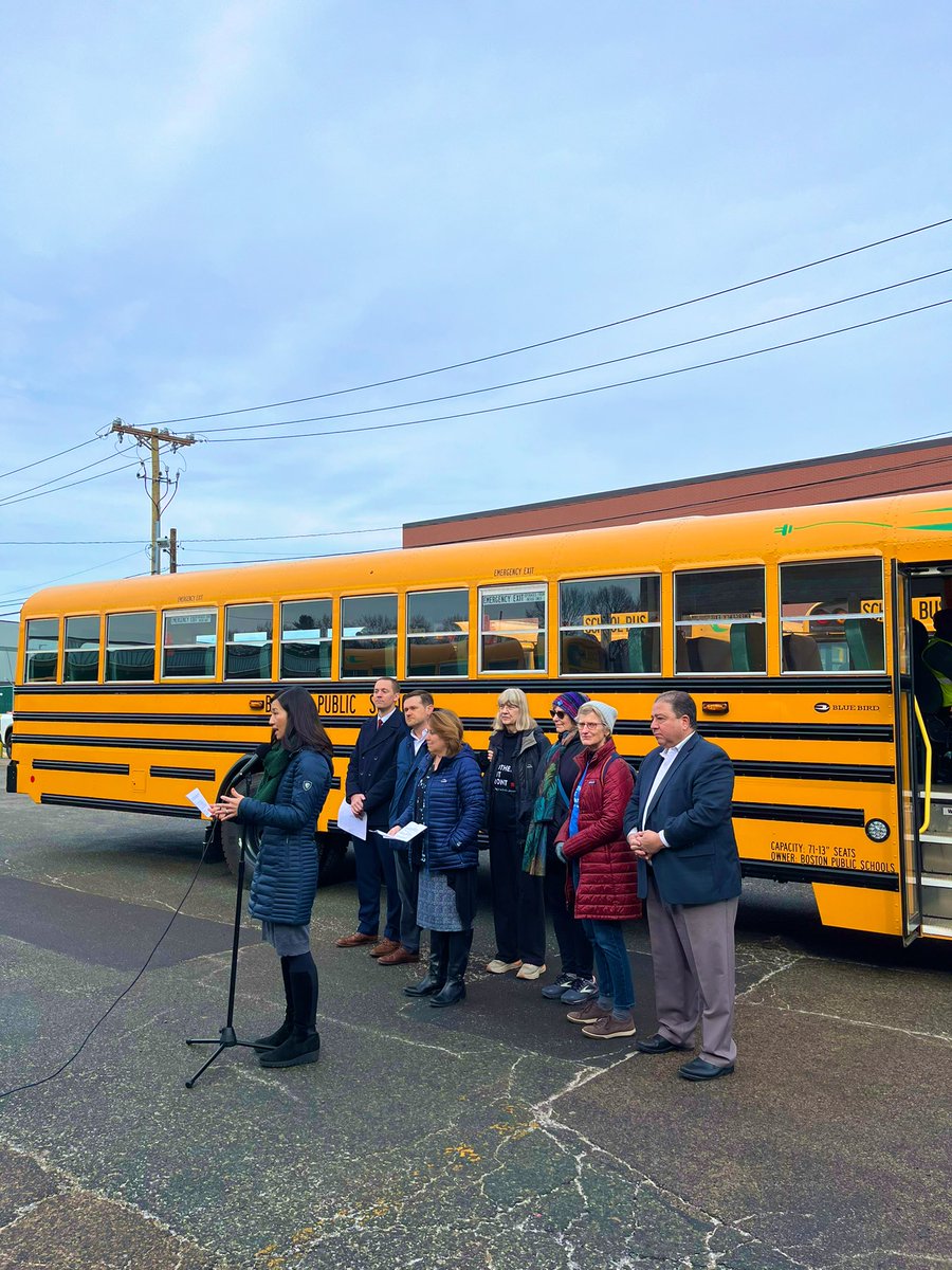 talirobbins's tweet image. Then: Announcing our commitment to electrifying our @BostonSchools bus fleet by 2030.

Now: Welcoming the first two electric buses to our Readville yard!