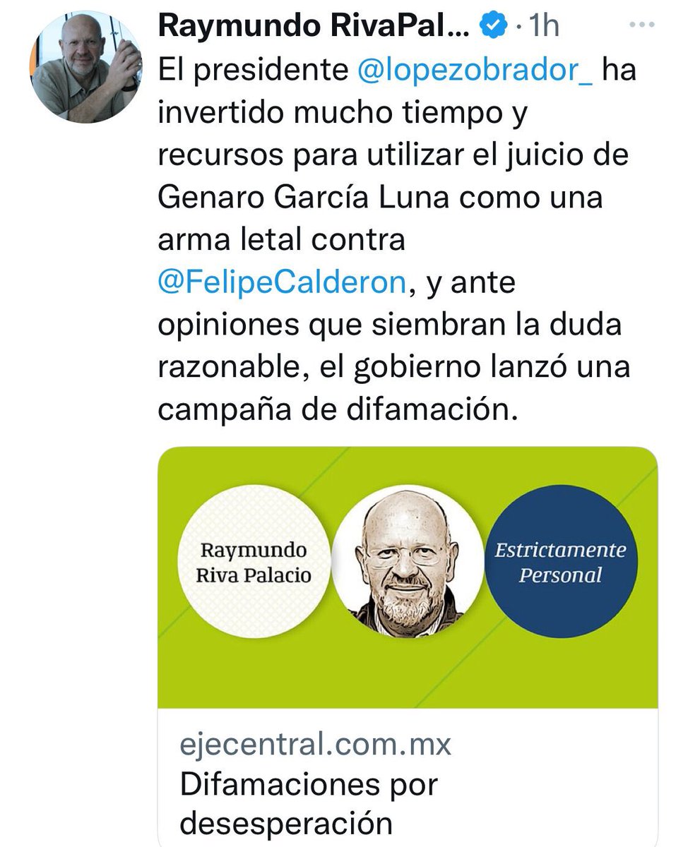 _VicenteSerrano's tweet photo. Leo que a @rivapa le arde la cobertura de @_VicenteSerrano pero publica muchas mentiras en su calumnia de hoy.

Ahora resulta que @lopezobrador_ y @JesusRCuevas me mandaron a cubrir el juicio vs #GarciaLuna ¡Jajaja!

Mejor aclare lo del narco chayo, Don Ray, a @El_Universal_Mx. https://t.co/knVpl7eWen