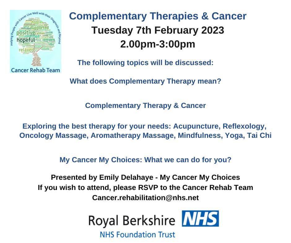 BCCRadiotherapy's tweet image. #mycancermychoices #complementarytherapy