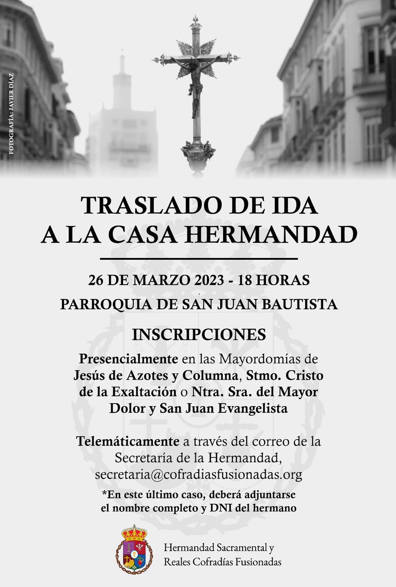❤️ Hoy comenzamos el periodo de tallajes para Nazarenos y Hombres de Trono ANTIGUOS. En horario de 20:00 a 22:00 

📍 Todo aquel que quiera participar en el Traslado hacia la Casa Hermandad el próximo 26 de marzo,  podrá apuntarse durante estos días de tallaje