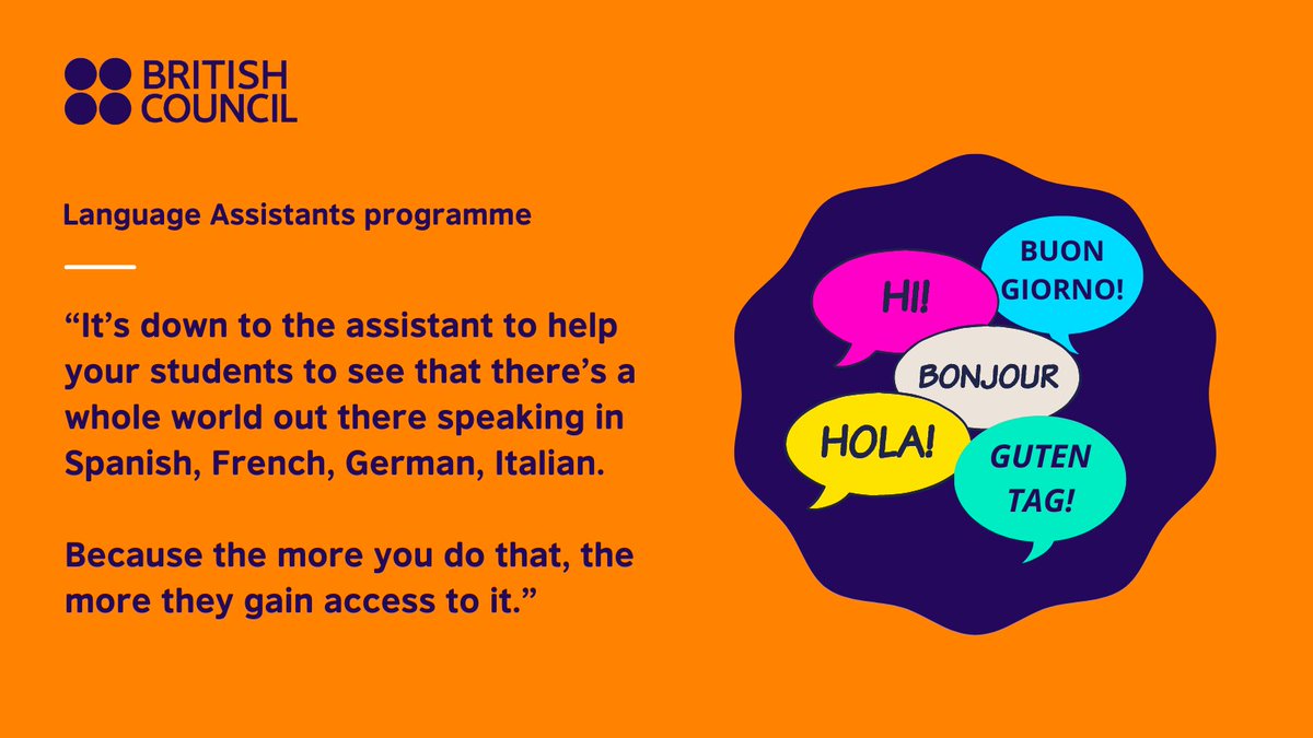 Schools_British's tweet photo. Find out how hosting a #ModernLanguage assistant in the classroom benefits your students 🌍. 

We can help you through the process. Visit: https://t.co/n7N6pvgU1D

#EduTwitter  #mfltwitterati  #LanguageAssistant 

@Languageasst @ALL4Language @NICILT @scottishcilt https://t.co/597eIIpHKG