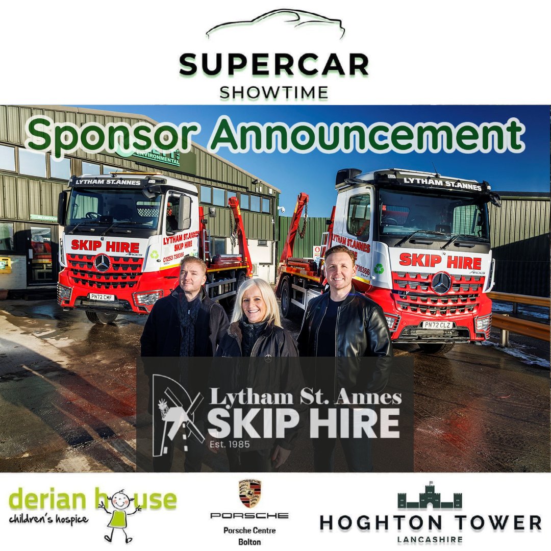 Huge thanks to the lovely people at Lytham St Annes Skip Hire for yet again sponsoring Supercar Showtime. 

Established in 1985, they are the Fylde Coast's premier skip supplier offering an unbeatable level of service.  Check them out: lythamstannesskiphireltd.com