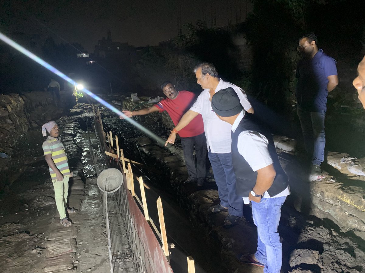 Visited the site of ongoing raising of retaining wall on major drain no 7 on Rath road oldtown. A road is also constructed with 42 lacs funded from MLA Lad ⁦@CMO_Odisha⁩ ⁦@MoSarkar5T⁩