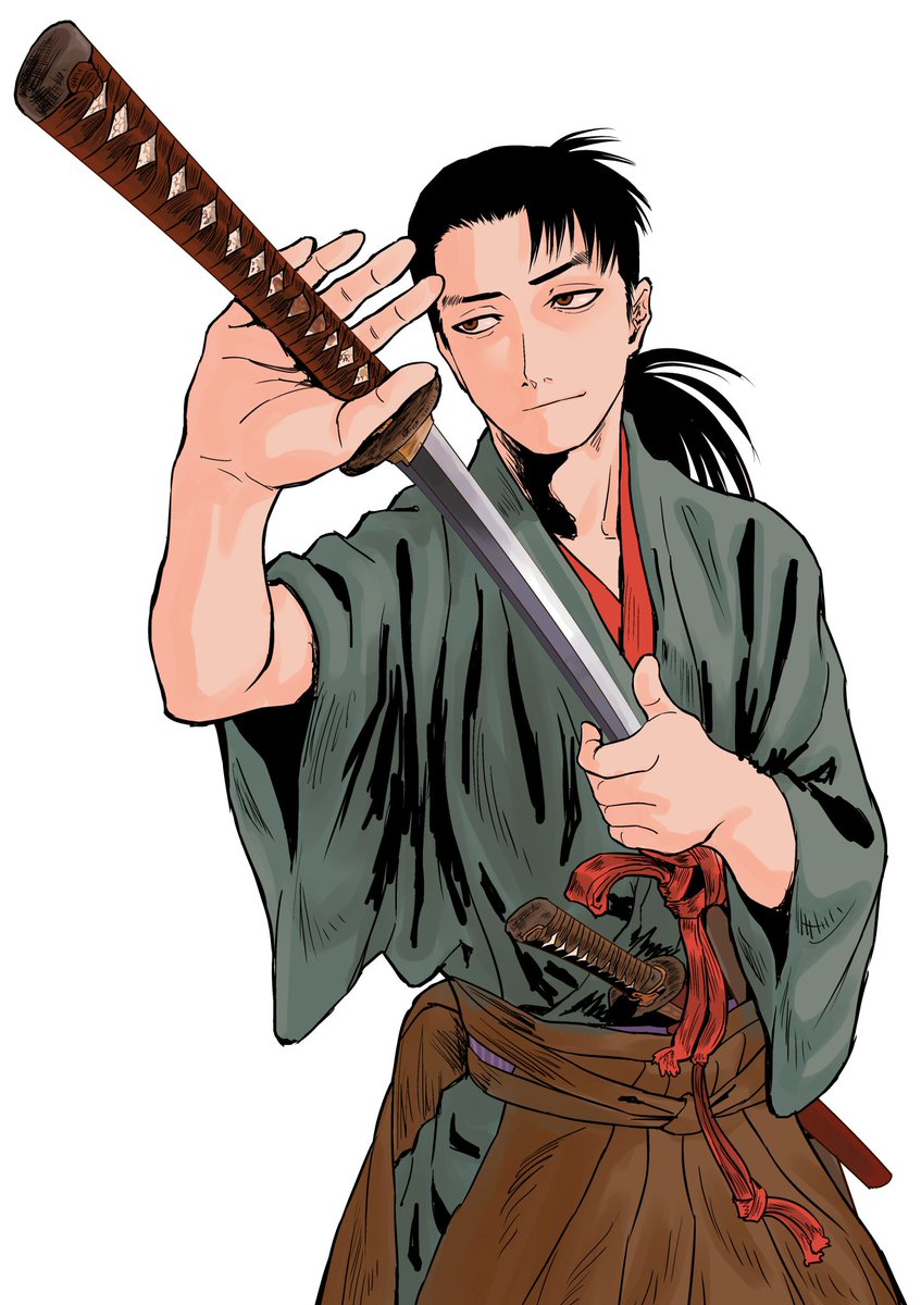 #見た人も無言で剣を構えた何かをあげる 