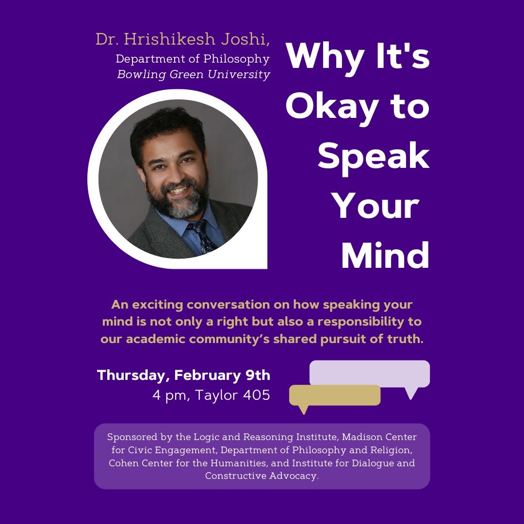 JMUCivic's tweet photo. Join us on Thursday at 4:00 pm in Taylor for this exciting and timely conversation with Dr. Hrishikesh Joshi! https://t.co/WuCXDAcgEV