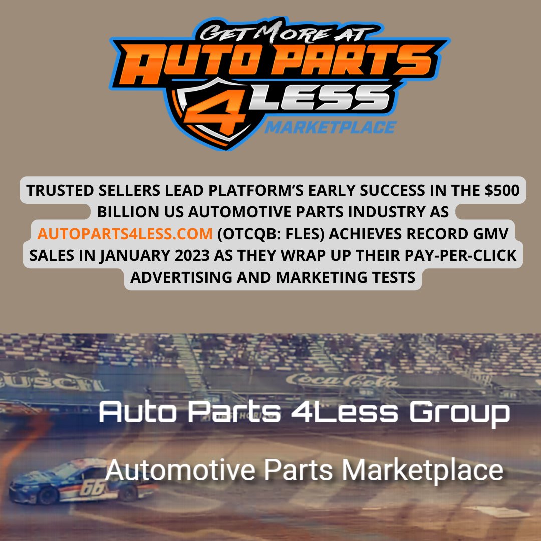 prism_mediawire's tweet image. $FLES @AutoParts4_less @AP4Less Trusted Sellers Lead Platform’s Early Success in the $500 Billion US Automotive Parts Industry bit.ly/3DJCeCc #OTC #OTCMarkets #StockMarket #AfterMarket #ECommerce #FLES #Autoparts #McapMediaWire #PressRelease #OTC #OTCQB
