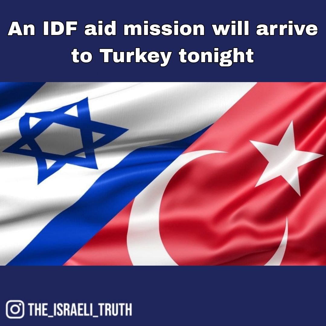 UncoveredIsrael's tweet photo. An IDF aid delegation will arrive to Turkey this evening to help rescue victims from the severe earthquakes that hit the country.
A rescue team is on its way.
The name of the operation: "Olive Branches".
#israelturkey #earthquaketurkey2023 #idfaidtoturkey #idf #israeliheart https://t.co/avwyvl83bz