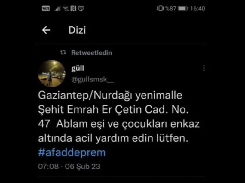 enkazin altinda cocuklariyla birlikte kalmis YAYALİM #deprem #afaddeprem #enkazaltındayım #ENKAZALTİNDAYİM