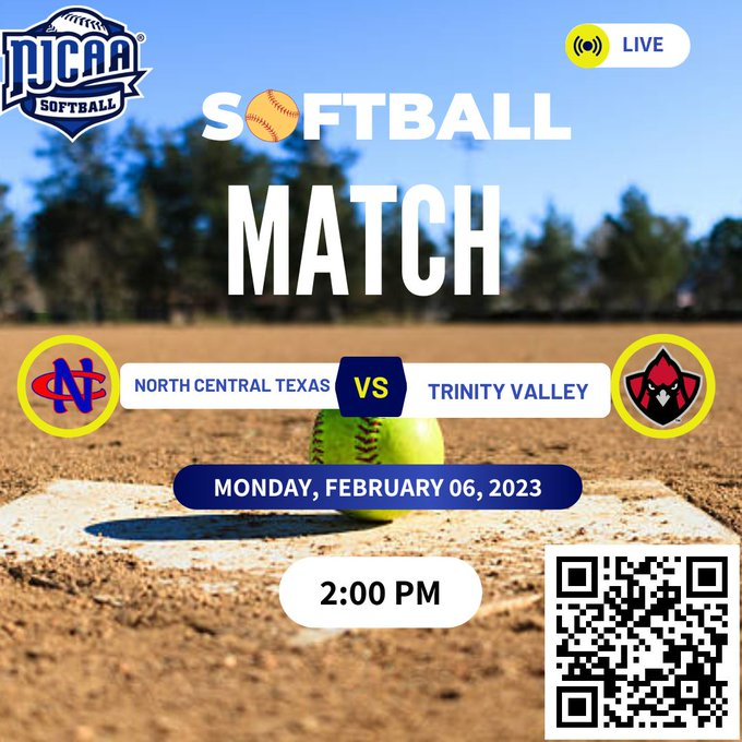 North Central Texas 🆚 Trinity Valley | NJCAA SOFTBALL
⏰ 2:00 PM &amp; 4:00 PM
📆 Monday, February 06, 2023
Live Game: bit.ly/40uGoYh
<a href="/TrinityValleyCC/">TVCC</a>
<a href="/TVCCsports/">TVCC Sports</a>
<a href="/TVCCSoftball/">TVCC SOFTBALL</a>
<a href="/CoachMariaWinn/">🥎CW🥎</a>
<a href="/AKHolli42/">Abby Hollingsworth</a>
<a href="/morganbrandonnn/">morgan brandon</a>
<a href="/arabella035/">arabella 🤍</a> 
<a href="/HopsonKimberlin/">kimberlin hopson</a>
<a href="/KCASTANEDA_18/">Krystal Anne Castaneda</a>