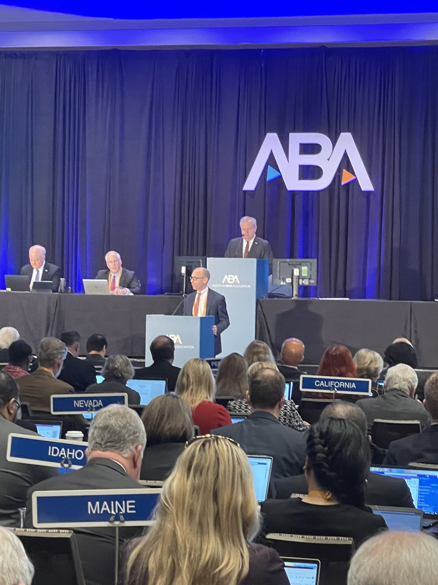 Proud to move Res. 603 at ABA Midyear meeting in NOLA. 

Adopted.  Would make it illegal for any person, other than law enforcement, to possess firearms on property owned, operated, or controlled by any public or private institute of higher education. #ABAMidyear @KeepGunsoffCamp