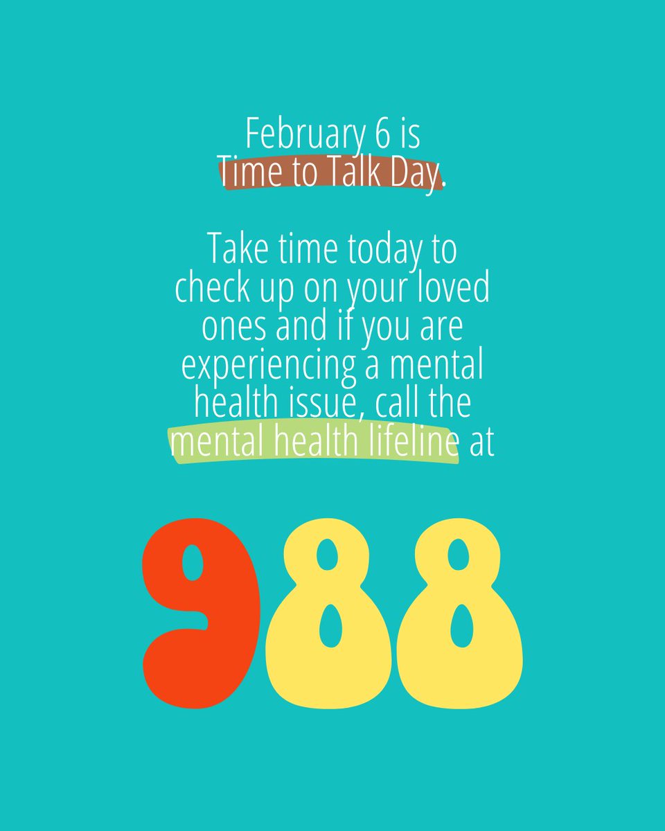 MHAOKLA's tweet photo. One phone call can make a difference!☎️
Today is #TimetoTalkDay! Today’s the day to reach out to a friend, a coworker - really anyone - to see how their #mentalhealth is doing. And if you’re struggling with a #mentalhealth issue, call the #mentalhealthlifeline at 988. https://t.co/g7Q9uCL2qf