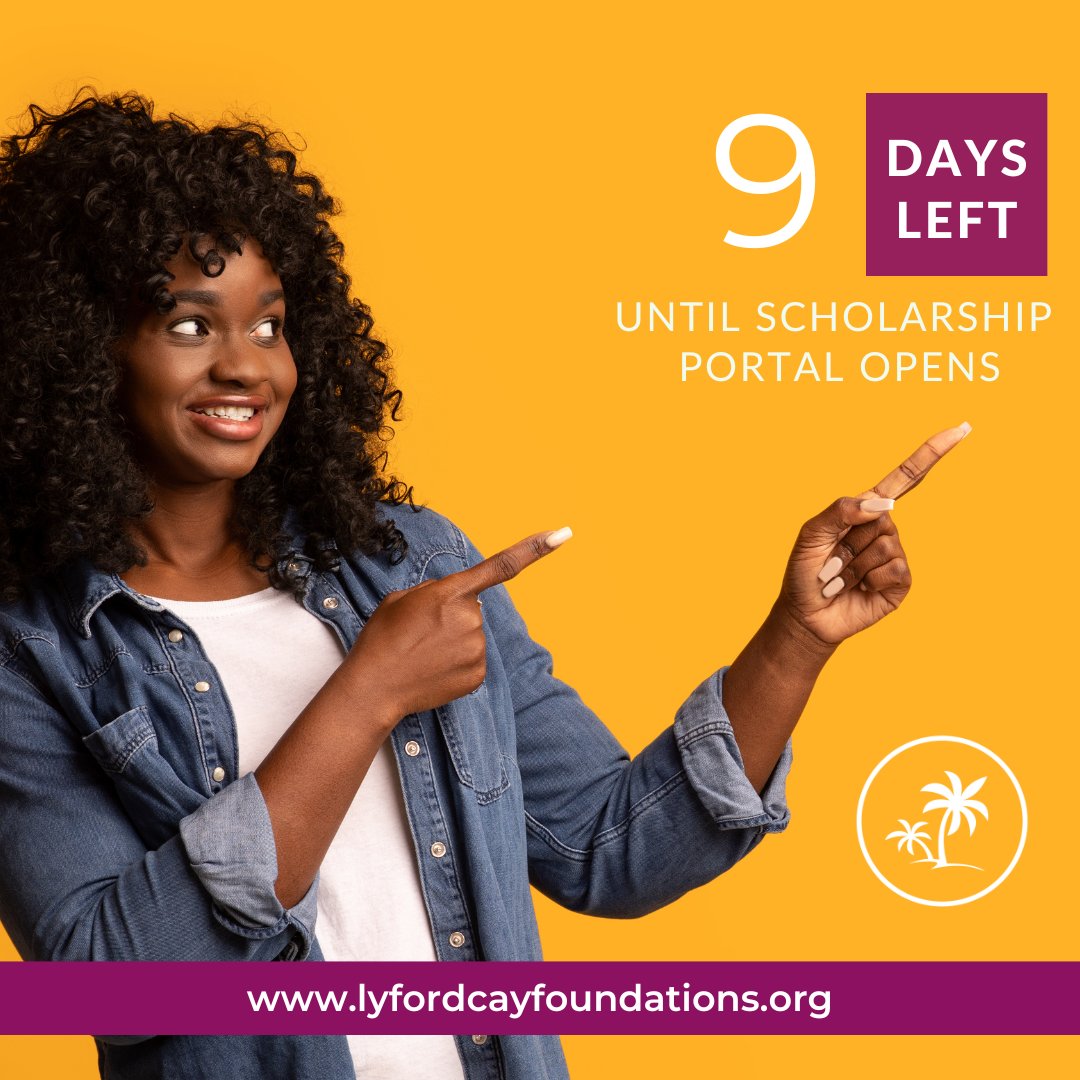 The countdown to the launch of our scholarship portal continues! 

Remember, the application process is entirely electronic, and there is no age requirement for our scholarships.