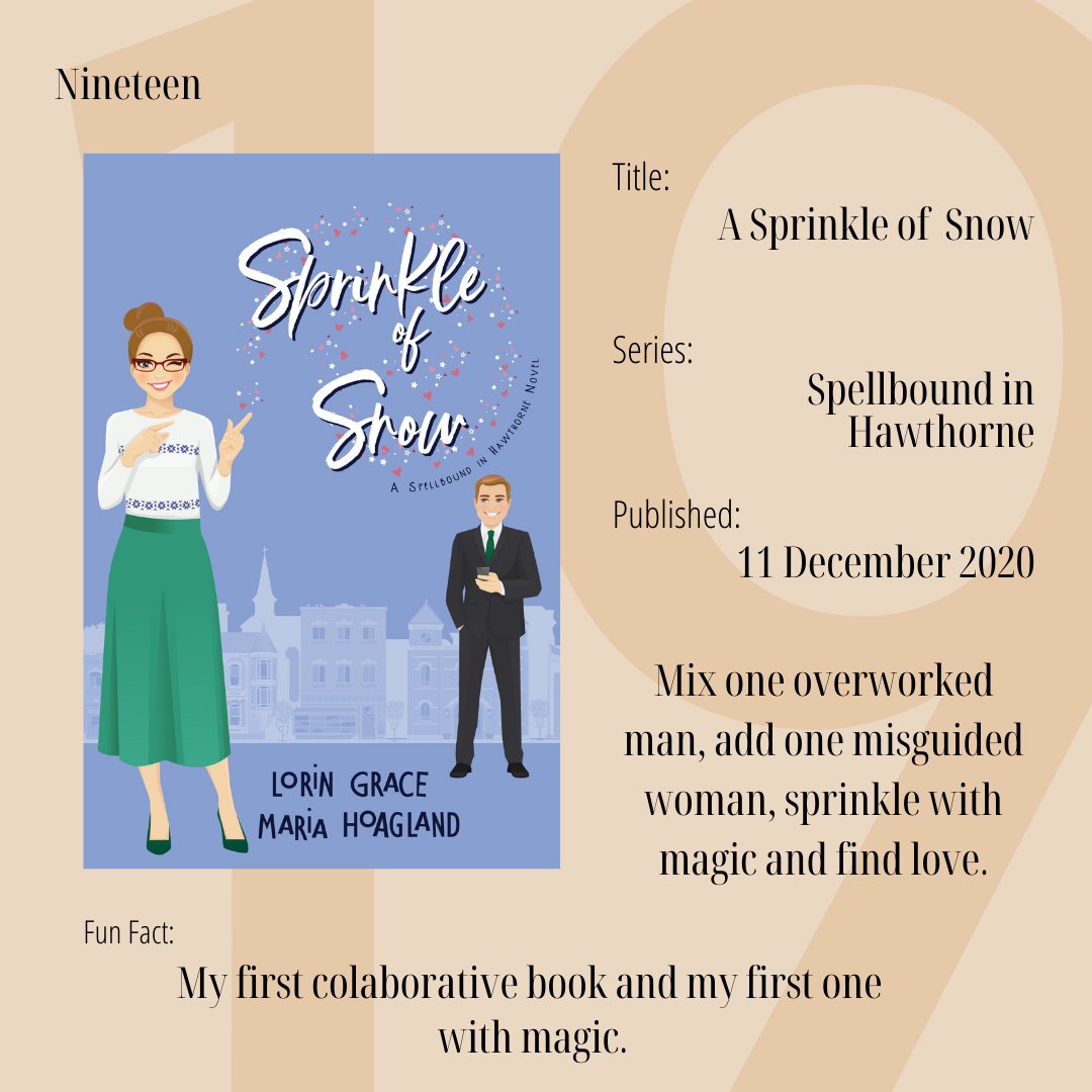Maria Hoagland and I collaborated on six books, each of us writing three in a shared world Maria created in another series. I wrote 2, 3, and 5, which is why books 1, 4, and 6 are not in the countdown. #sweetromance #25books