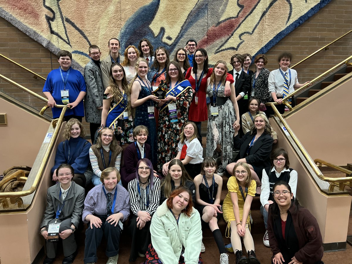 Congratulations to the Capital High Thespian Troupe- recipients of the state, Outstanding Troupe Award, at the state Thespian Meet.