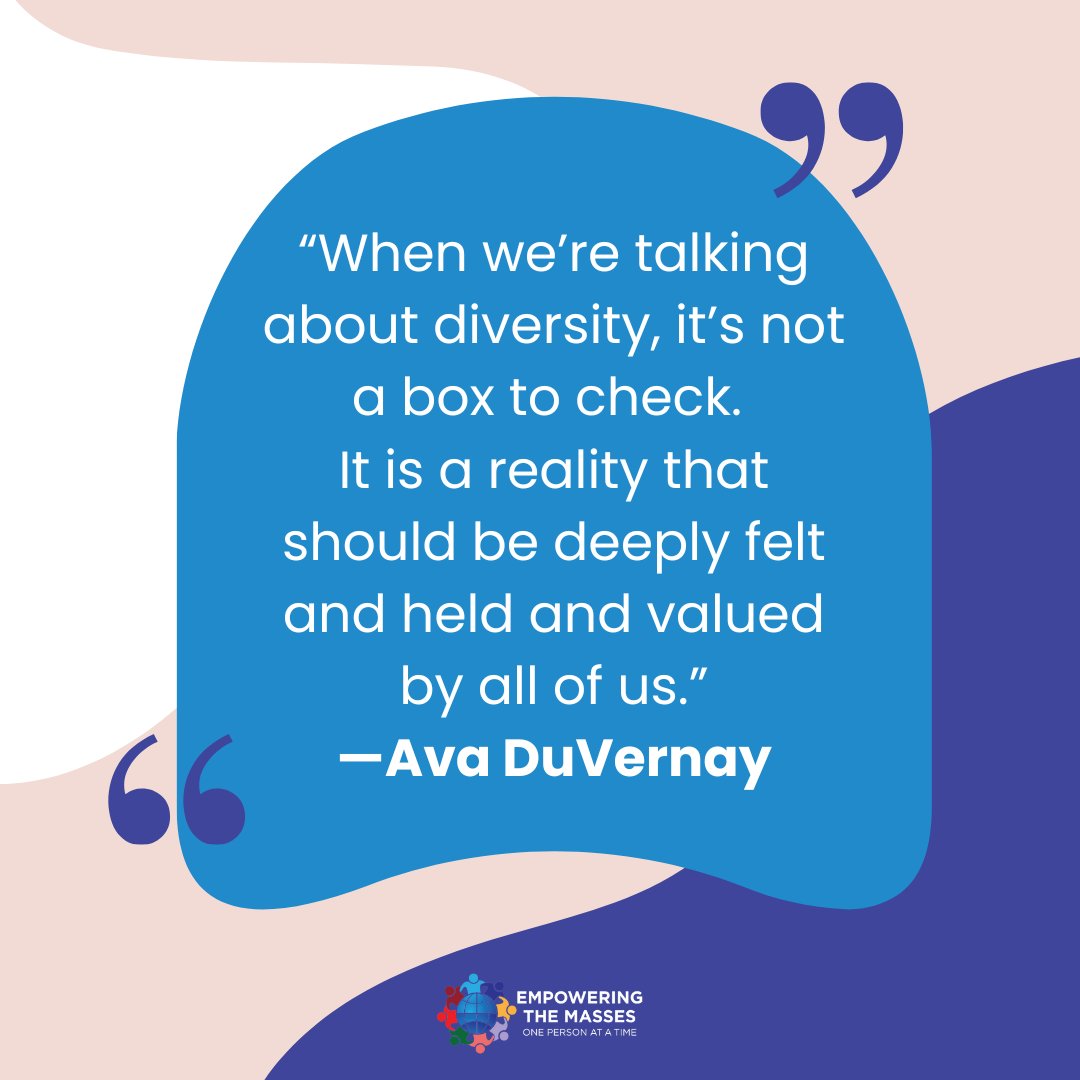 EmpoweringDFW's tweet photo. “When we’re talking about diversity, it’s not a box to check. 
It is a reality that should be deeply felt and held and valued by all of us.”
—@ava DuVernay
#BlackHistoryMonth #CelebratingBlackHistory https://t.co/bCFiMnNRql