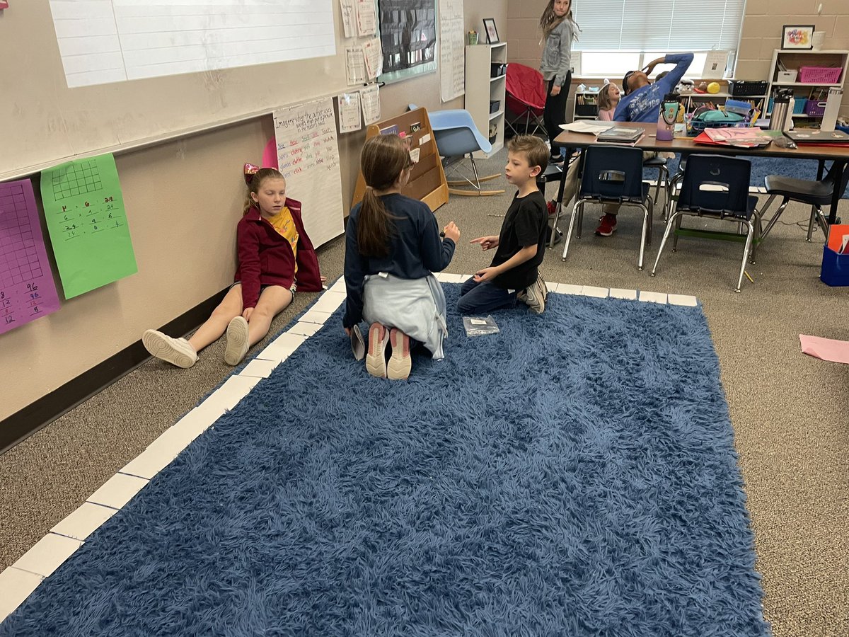 KoesterMrs's tweet photo. How can we figure out the area if we don’t have enough square tiles? Love the problem solving in action! @Parkside_ES https://t.co/2W8vIQNd4p