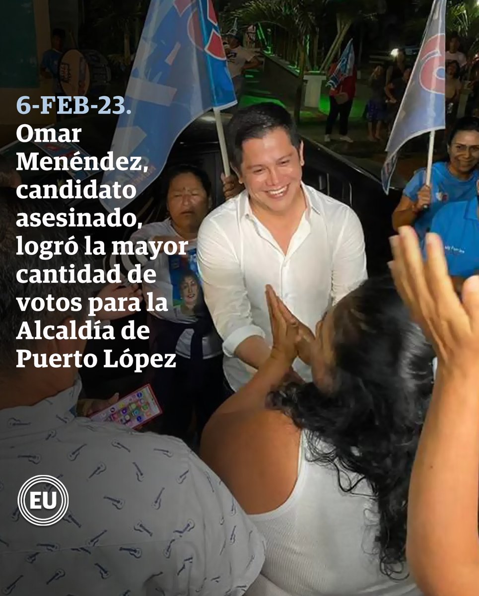 eluniversocom's tweet photo. Tras el procesamiento del 100 % de las actas, Omar Menéndez, candidato asesinado el sábado, en la víspera de las elecciones, logró imponerse a los otros seis aspirantes que buscaban la Alcaldía de Puerto López (Manabí). ► https://t.co/XfT7ExkprR https://t.co/hIiN8hkI3r