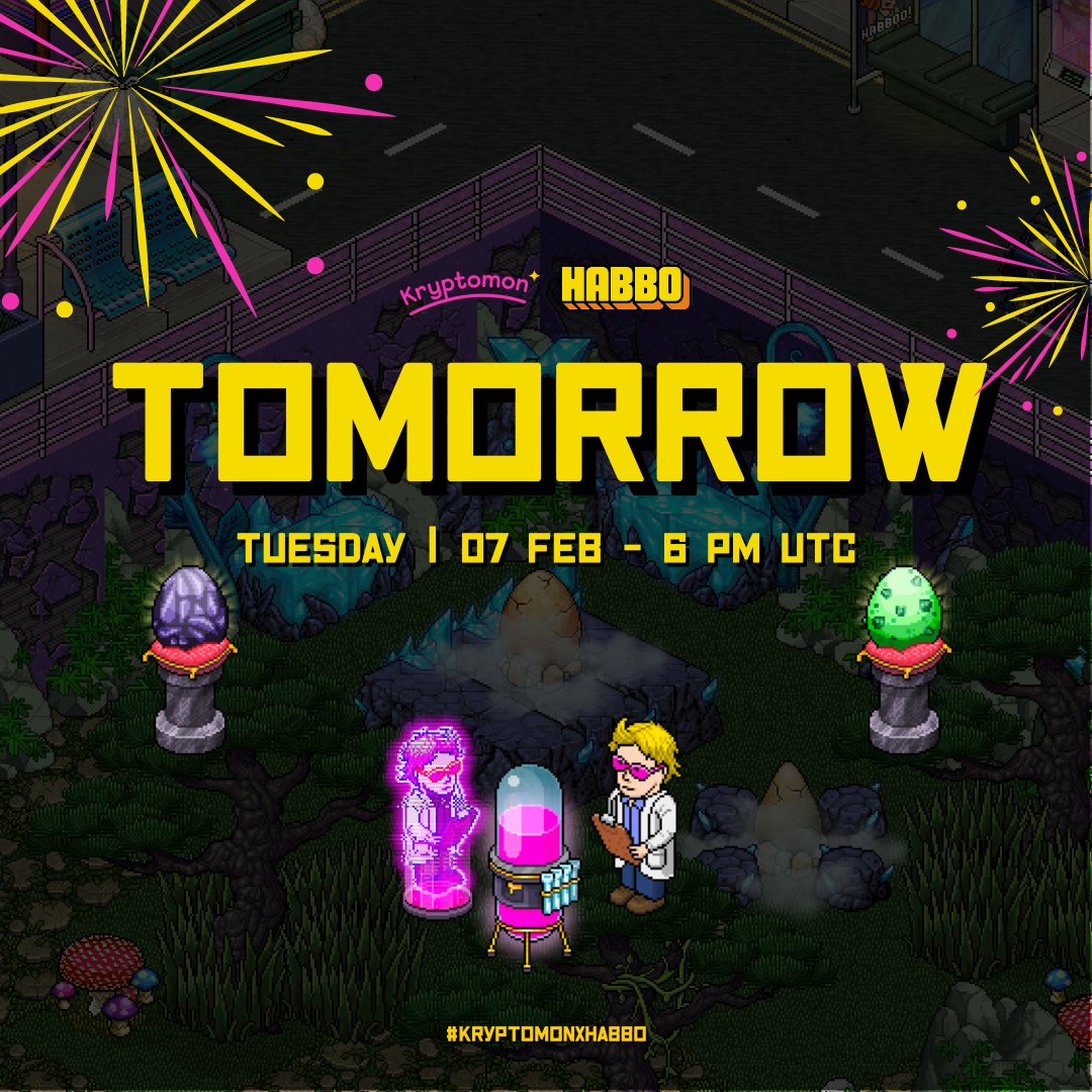 KryptomonTeam's tweet photo. Who's going to partaaay tomorrow? Us!
Come and join the #KryptomonxHabboAfterparty and get to meet new people!
Click here to learn more about the partnership and how to join the #PinkMoonEvent:
https://t.co/3VzS0MZi1D
#KryptomonxHabbo https://t.co/wJ6JzKYTAP