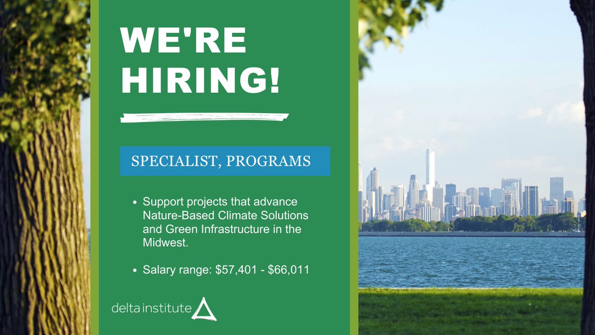 Join an interdisciplinary team of passionate professionals dedicated to sustainable planning, inclusive development, and climate action. We are looking to add a new Specialist, Programs to our team! delta-institute.org/position/speci…

#nowhiring #jobposting #environmentaljobs #planning