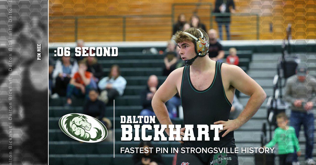 Congratulations to Dalton “D-Train” Bickhart for Fastest Pin Record 0:06 seconds!!
📌⭐️💪🏻⭐️📌
<a href="/scsmustangs/">Mustang Athletics</a>
@SHS_stampede
<a href="/HS_Strongsville/">Strongsville High</a>
<a href="/VilleBoosters/">StrongsvilleBoosters</a>