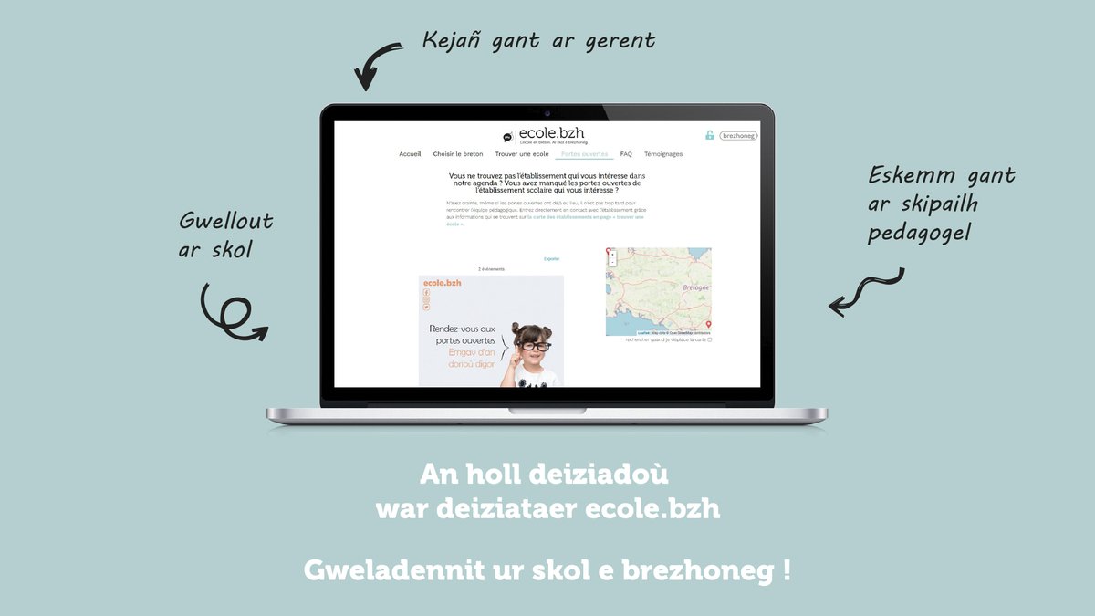 EcoleBzh's tweet photo. Ce sont déjà les #portesouvertes dans les #écoles de #Bretagne! Dès la #maternelle, près de 400 écoles proposent des filières en #breton dans un ensemble de 3 réseaux d'écoles publiques, privées ou associatives allez les visiter grâce à l'agenda du site https://t.co/3Teok7PkHG🙌 https://t.co/uDhKvrUEqA