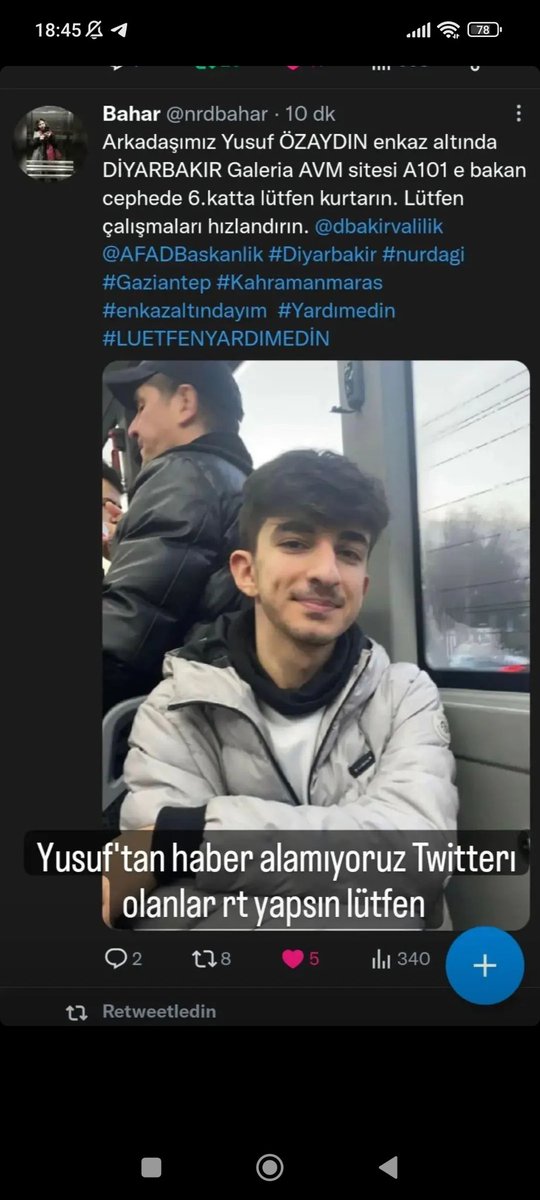 ZamHaberAjans's tweet photo. Lütfen Yusuf'u bulalım https://t.co/W8tB2gKOpv