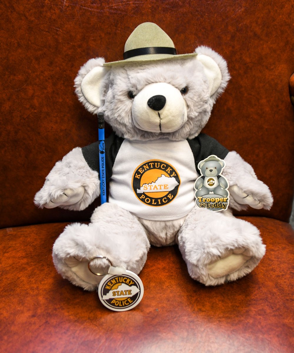 kystatepolice's tweet photo. The deals are only getting sweeter the closer we get to Valentine's Day! The first 25 orders of a Trooper Teddy Bear online starting now will also come with a custom-made sticker, KSP keychain, and mood pencil. Go to https://t.co/U7qLueLHI3 to purchase now! https://t.co/ABPyJrfZxe