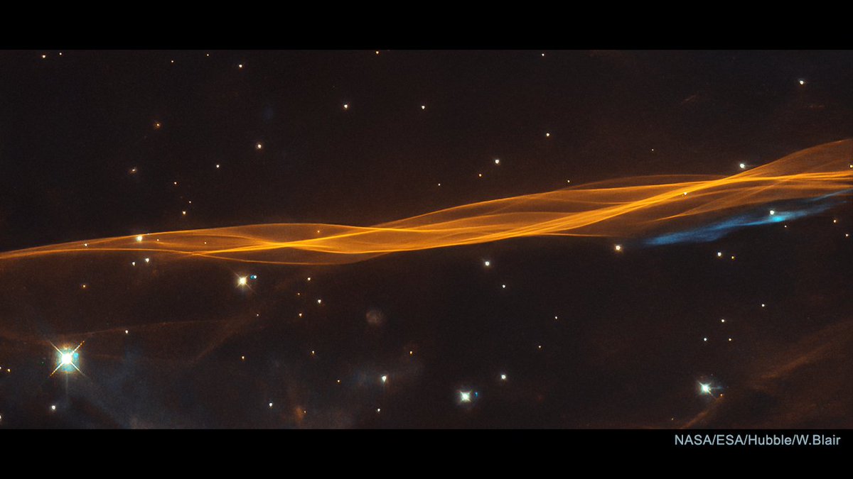 Today Chandra is studying galaxies in Cygnus. Nearby in the sky is a supernova remnant called the Cygnus Loop. This close-up image from <a href="/NASAHubble/">Hubble</a> shows a small section of the Cygnus supernova blast wave, which continues to expand at roughly 350 kilometers per second.
