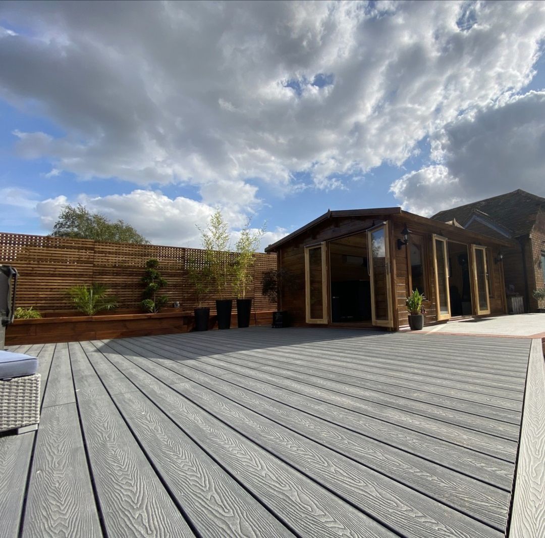 Unlike other decking materials, our decking is made of 40% recycled plastics, 50% wood and 10% glue and tints. This means that it provides the look and feel of natural wood without the environmental impact of cutting down trees for timber ♻️

Book a free site survey today ⬆