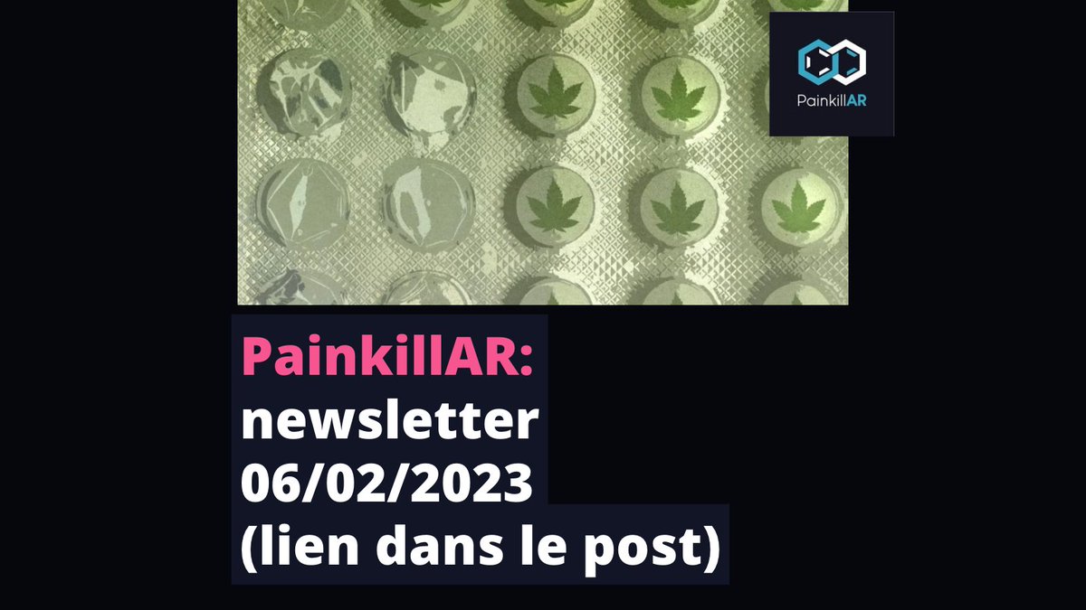 Painkill_AR's tweet photo. PainkillAR - Les News du 6 Fév. 2023 - https://t.co/6BmLwEfLv7

#douleur #douleurchronique #CBD #cannabis #cannabistherapeutique
#douleurneuropathique #VR #VRtherapy #education #formationmedicale #diabete
#maladieschroniques #lindra
@marclevequemd
@NicolasAuthier_ https://t.co/CqZH6P0uyq