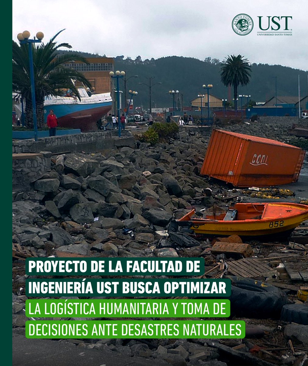 Chile se caracteriza por ser un país de catástrofes naturales, razón por la que desde la Facultad de Ingeniería  #UST estamos investigando cómo optimizar las respuestas logísticas humanitarias ante este tipo de eventos.

Conoce los detalles desde aquí: bit.ly/3Jm7YRr 👈🏻.